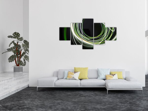 Obraz zielonych kresek (125x70 cm)