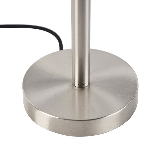 Klasyczna lampa stołowa stalowa z plisowanym abażurem białym 35 cm - Simplo