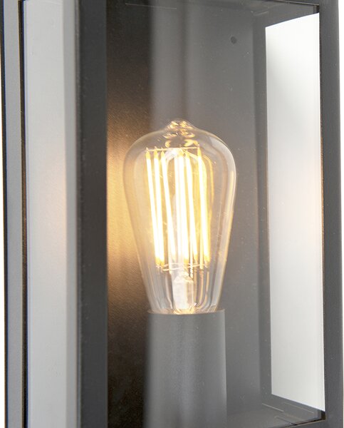 Lampa ścienna zewnętrzna czarna z czujnikiem ruchu IP44 - Rotterdam