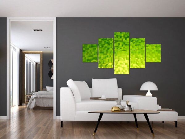 Obraz żółto-zielonych kostek (125x70 cm)