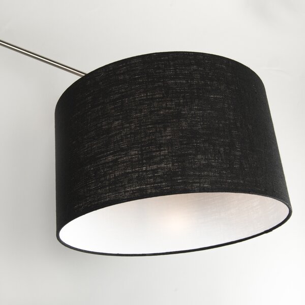 Stalowa lampa wisząca z kloszem 35 cm czarna regulowana 2-światłowa - Blitz