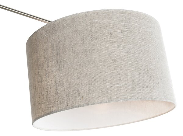 Stalowa lampa wisząca z kloszem 35 cm jasnoszara regulowana 2-światłowa - Blitz