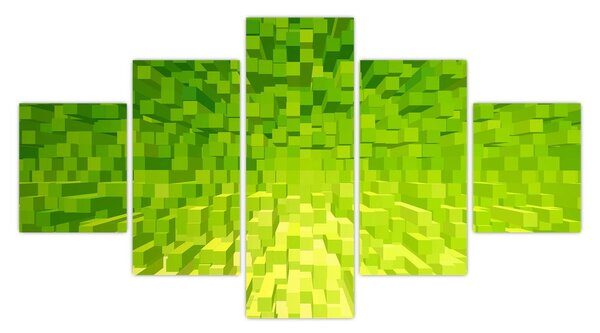Obraz żółto-zielonych kostek (125x70 cm)