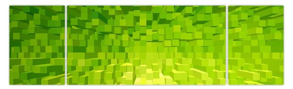 Obraz żółto-zielonych kostek (170x50 cm)