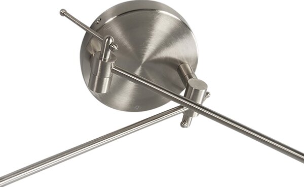 Stalowa lampa wisząca z kloszem 35 cm jasnoszara regulowana 2-światłowa - Blitz