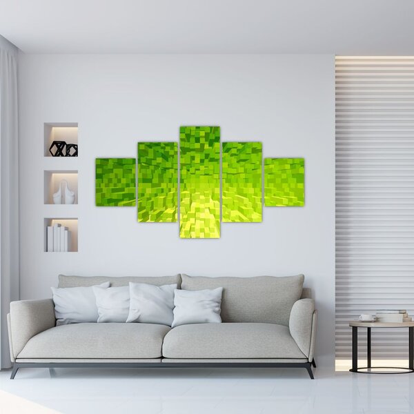 Obraz żółto-zielonych kostek (125x70 cm)