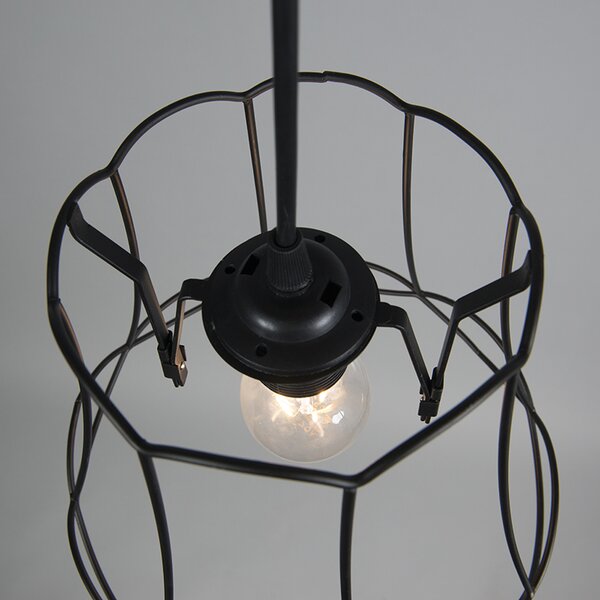 Retro Lampa wisząca czarna 25 cm - Granny Frame