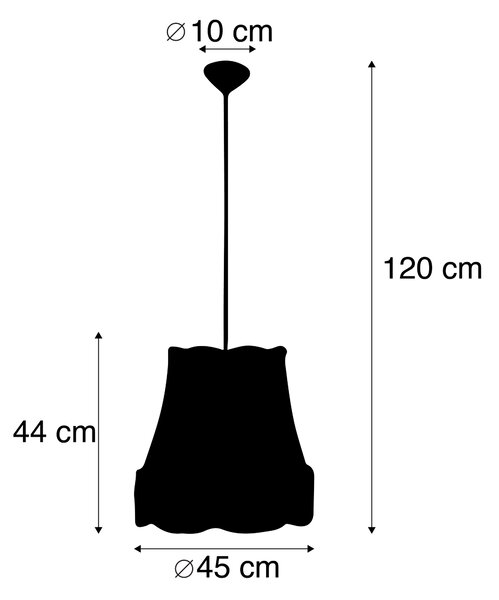 Nowoczesna lampa wisząca Retro czarna z szarym 45 cm - Granny