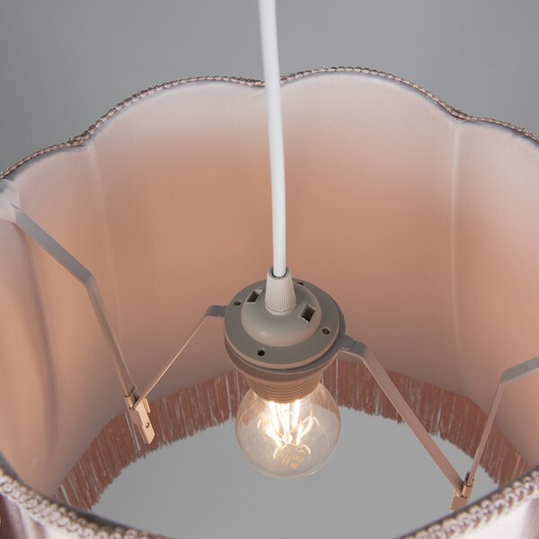 Lampa wisząca retro różowa 45 cm - Granny