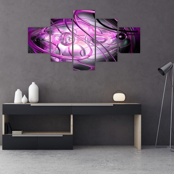 Obraz pięknej fioletowej abstrakcji (125x70 cm)