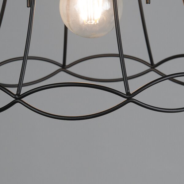 Retro Lampa wisząca czarna 25 cm - Granny Frame