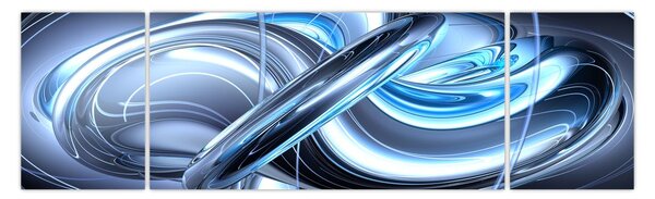 Obraz niebieskiej abstrakcji (170x50 cm)