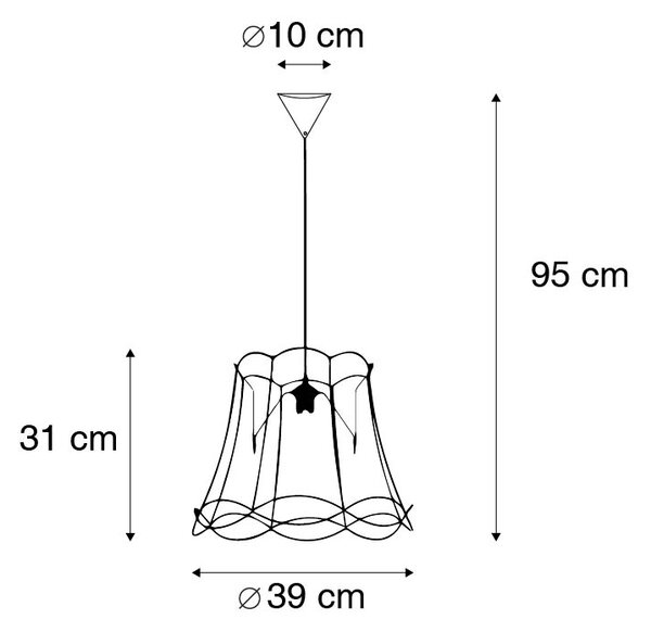 Retro Lampa wisząca czarna 40 cm - Granny Frame