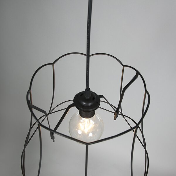 Retro Lampa wisząca czarna 40 cm - Granny Frame
