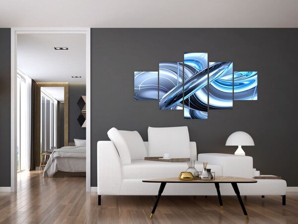 Obraz niebieskiej abstrakcji (125x70 cm)