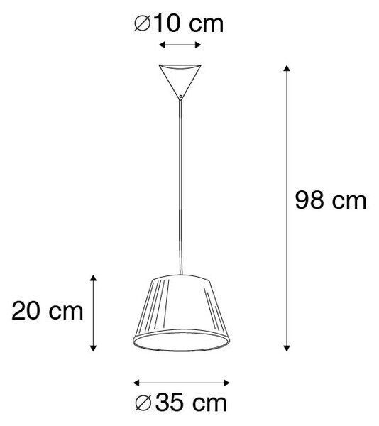 Retro Lampa wisząca - Plisse Biała 35 cm