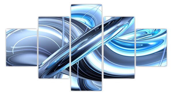 Obraz niebieskiej abstrakcji (125x70 cm)