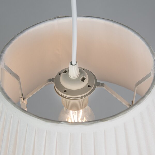 Retro Lampa wisząca - Plisse Biała 35 cm