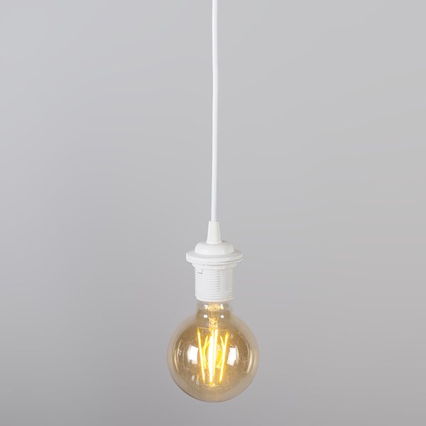 Retro Lampa wisząca - Plisse Biała 35 cm