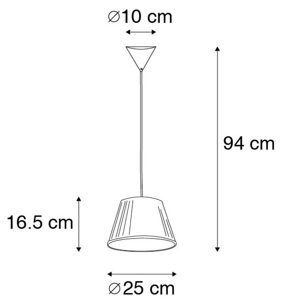 Retro lampa wisząca kremowa 25 cm - Plisse