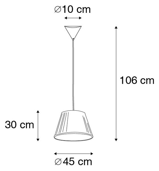 Lampa wisząca retro kremowa 45cm - Plisse