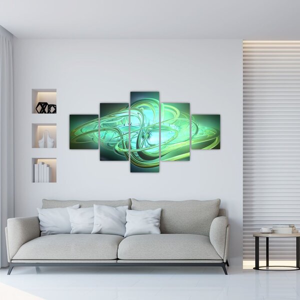Obraz zielonej abstrakcji (125x70 cm)
