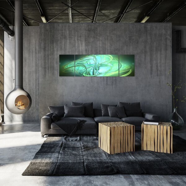 Obraz zielonej abstrakcji (170x50 cm)