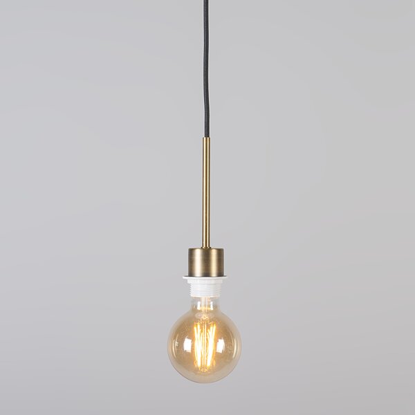 Nowoczesna lampa wisząca brązowa z kloszem 45 cm czarna - Combi 1