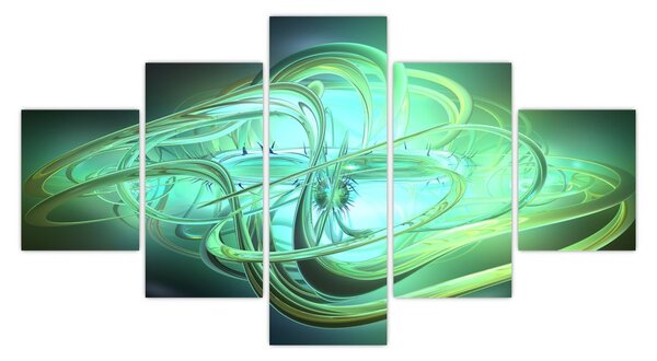 Obraz zielonej abstrakcji (125x70 cm)