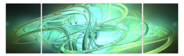 Obraz zielonej abstrakcji (170x50 cm)