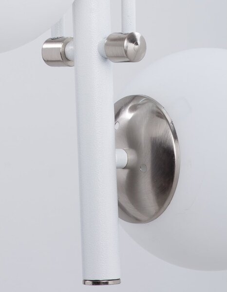 Lampa wisząca w biało-srebrnym kolorze ze szklanym kloszem ø 15 cm Libra – Squid Lighting