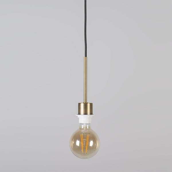 Nowoczesna lampa wisząca brązowa z kloszem 45 cm czarna - Combi 1
