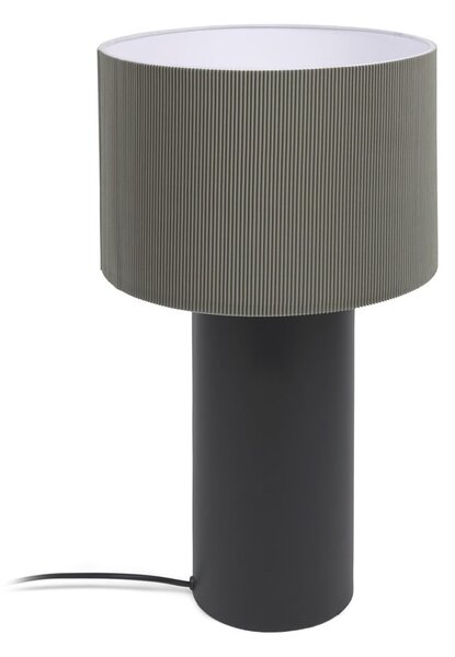 Czarno-szara lampa stołowa z metalowym kloszem (wys. 50 cm) Domicina – Kave Home