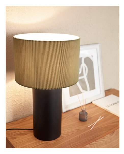 Czarno-szara lampa stołowa z metalowym kloszem (wys. 50 cm) Domicina – Kave Home