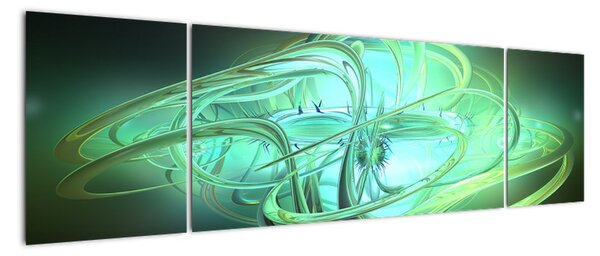 Obraz zielonej abstrakcji (170x50 cm)