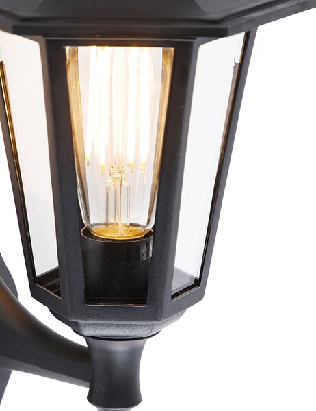 Klasyczna lampa ścienna zewnętrzna czarna z czujnikiem ruchu - New Haven