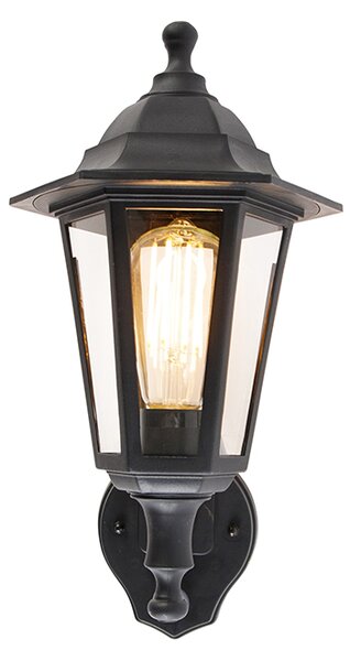 Klasyczna lampa ścienna zewnętrzna czarna z czujnikiem ruchu - New Haven