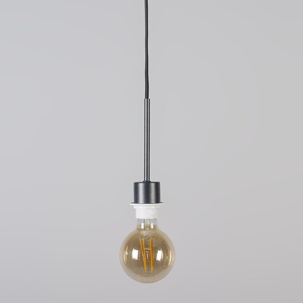 Nowoczesna lampa wisząca czarna z kloszem 45 cm taupe - Combi 1