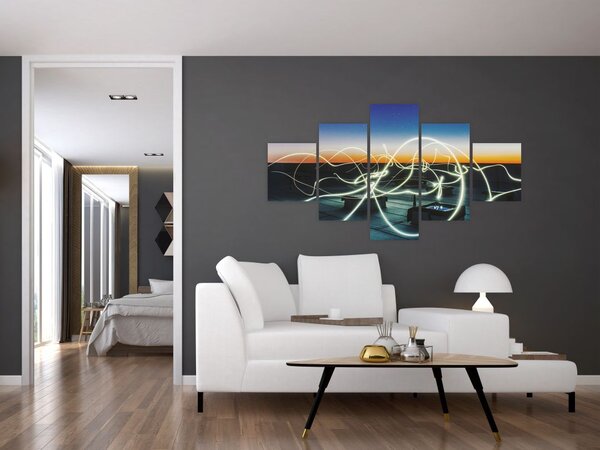 Obraz - widok nieba z dachu (125x70 cm)