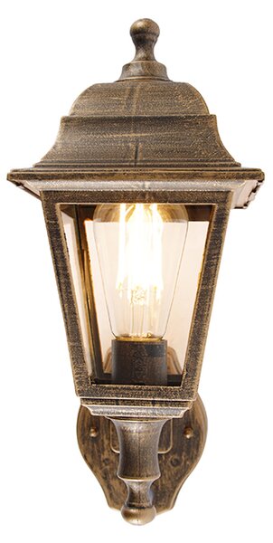 Antyczna lampa ścienna złota IP44 z czujnikiem ruchu - Capital