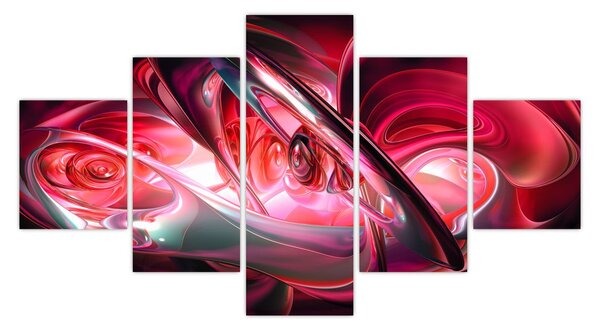 Obraz czerwonych fraktali (125x70 cm)