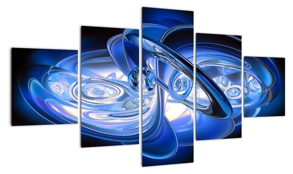 Niebieski abstrakcyjny obraz (125x70 cm)