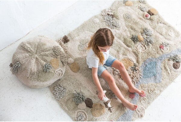 Beżowy bawełniany dziecięcy dywan do zabawy 120x160 cm Path of Nature – Lorena Canals