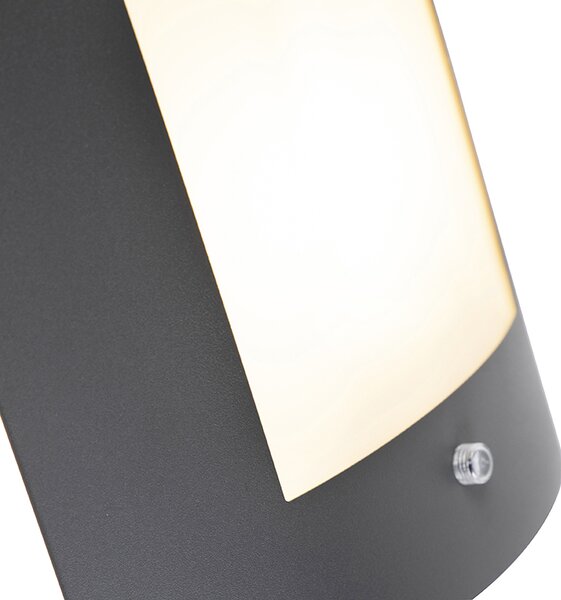 Lampa ścienna zewnętrzna antracytowa IP44 czujnik zmierzchu - Emmerald