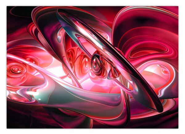 Obraz czerwonych fraktali (70x50 cm)