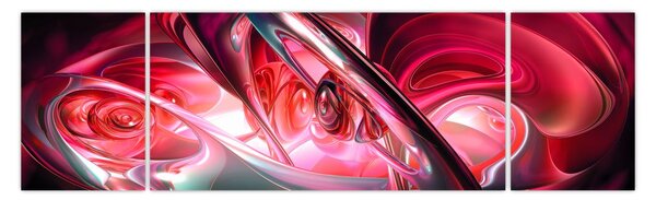 Obraz czerwonych fraktali (170x50 cm)