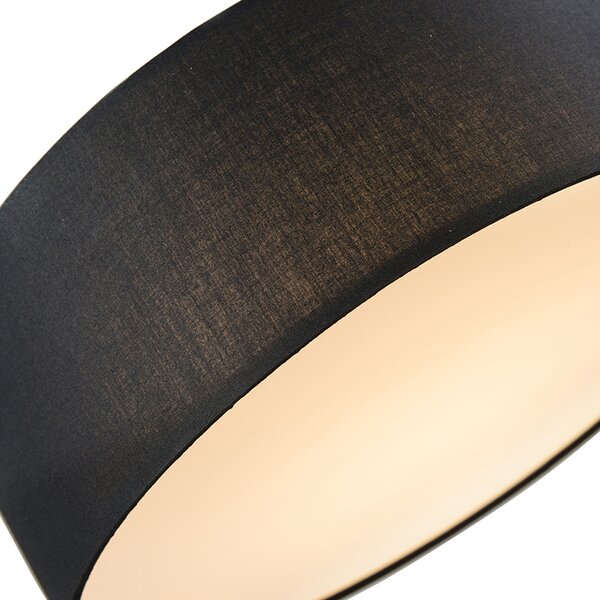 Lampa sufitowa czarna 40 cm z wbudowanym LED - Drum LED