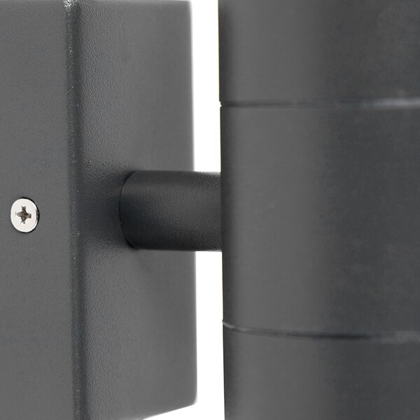 Lampa ścienna zewnętrzna ciemnoszara 2-światłowa IP44 - Duo