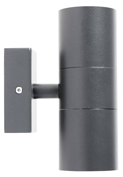 Lampa ścienna zewnętrzna ciemnoszara 2-światłowa IP44 - Duo