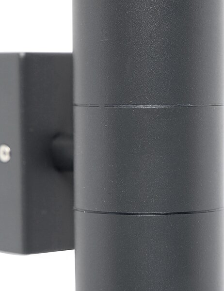 Lampa ścienna zewnętrzna ciemnoszara 2-światłowa IP44 - Duo